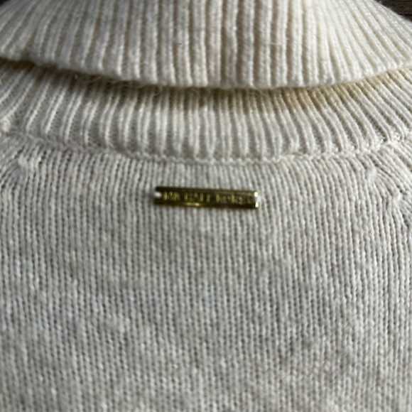 Michael Kors Cream Turtleneck Sweater with Button Accents - Picture 5 of 7
